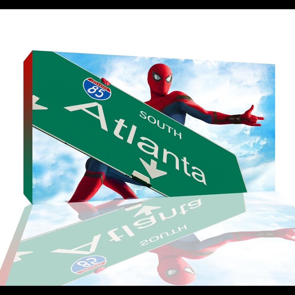 Spiderman in Atlanta canvas print size 12x20